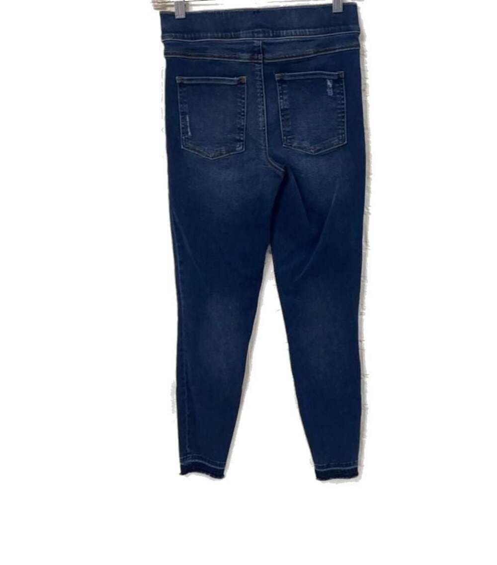 SPANX Pull On Jeans Women’s S/P Blue Sunny Distressed Fray Dark Wash Denim - Picture 5 of 9
